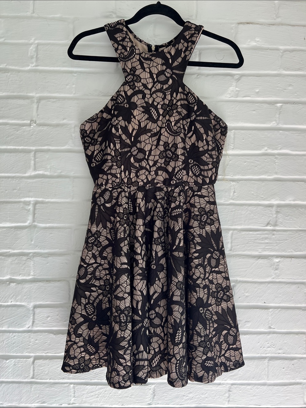 Windsor Black and Cream Lace Mini Dress